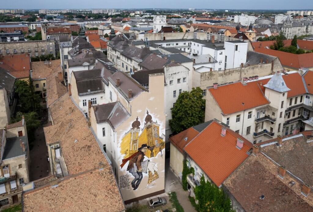 Grafik Trafik street art készítette László Ákos rajza